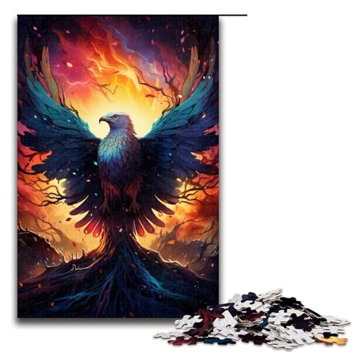 1000teiliges Puzzle für Erwachsene geheimnisvolles FantasyPhönixPuzzle für Erwachsene Holzpuzzle anspruchsvolles Spiel 1000 Teile (75 x 50 cm) von ouynngjing