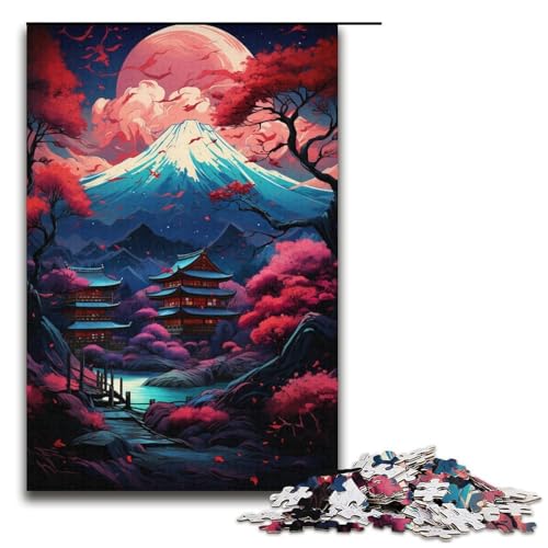 1000teiliges Puzzle für Erwachsene japanische Bäume und Berge inspirierende Puzzles Geschenke Geburtstagsgeschenk Geschenke für Teenager ab 14 Jahren 1000 Teile (38 x 26 cm) von ouynngjing
