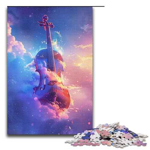 1000teiliges Puzzle für Erwachsene kosmische Violine Puzzle für Erwachsene Holzpuzzle anspruchsvolles Spiel 1000 Teile (38 x 26 cm) von ouynngjing