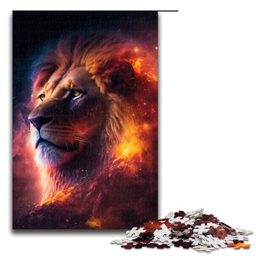 1000teiliges Puzzle für Erwachsene kosmischer Löwe Puzzle für Lernspiele Herausforderung Spielzeug Kunstwerk Geschenk 1000 Teile (75 x 50 cm) von ouynngjing