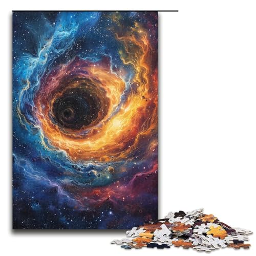 1000teiliges Puzzle für Erwachsene kosmisches schwarzes Loch Holzpuzzle für Erwachsene und Kinder StressabbauTool 1000 PCS (75 x 50 cm) von ouynngjing