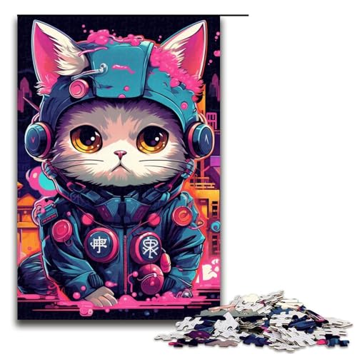 1000teiliges Puzzle für Erwachsene süßes CartoonKatzenPuzzle für Lernspiele Herausforderung Spielzeug Kunstwerk Geschenk 1000 PCS (75 x 50 cm) von ouynngjing