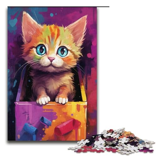 1000teiliges Puzzle für Erwachsene süßes KatzenPuzzle Geburtstagsgeschenk für Teenager ab 14 Jahren 1000 Teile (38 x 26 cm) von ouynngjing