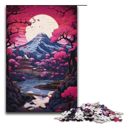1000teiliges Puzzle im asiatischen Stil Bergpuzzle für Erwachsene und Kinder Holzpuzzle pädagogisches Spielzeug zum Stressabbau Puzzle 1000 Teile (38 x 26 cm) von ouynngjing