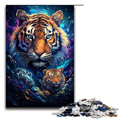1000teiliges Puzzle majestätisches Gemälde TigerPuzzle für Erwachsene Holzpuzzle Familienspiele 1000 Teile (75 x 50 cm) von ouynngjing