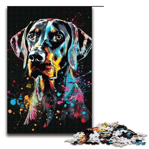 1000teiliges Puzzle mit DeutschKurzhaarHund GeschenkPuzzle für Erwachsene Weihnachtswunschliste mit Weihnachtsmann für Teenager ab 14 Jahren 1000 Teile (75 x 50 cm) von ouynngjing
