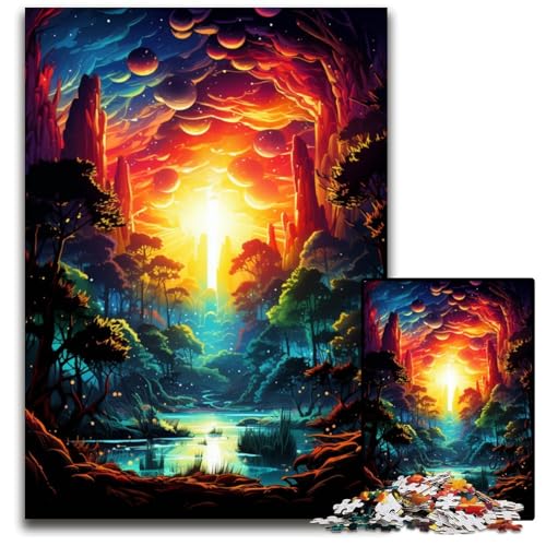 1000teiliges Puzzle mit FantasyDschungellandschaft für Erwachsene ideal für Verliebte perfektes Weihnachts Neujahrs und Valentinstagsgeschenk 1000 Teile (75 x 50 cm) von ouynngjing