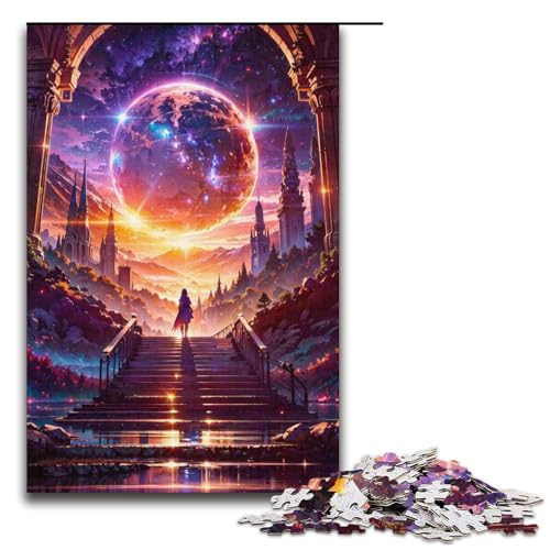 1000teiliges Puzzle mit Planeten Holzpuzzle Lernspiele Heimdekoration 1000 Teile (38 x 26 cm) von ouynngjing