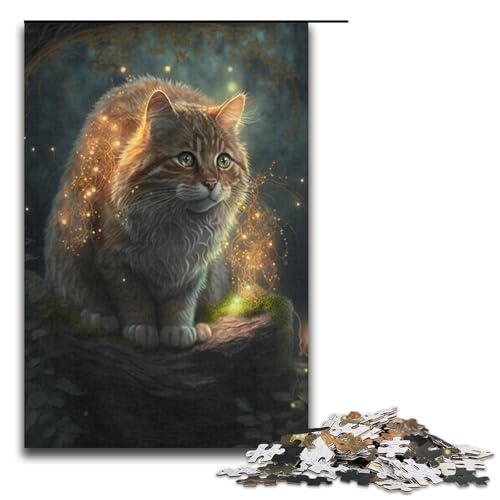 1000teiliges Puzzle mit süßem Kätzchen für Erwachsene Holzpuzzle anspruchsvolles Spiel 1000 Teile (38 x 26 cm) von ouynngjing
