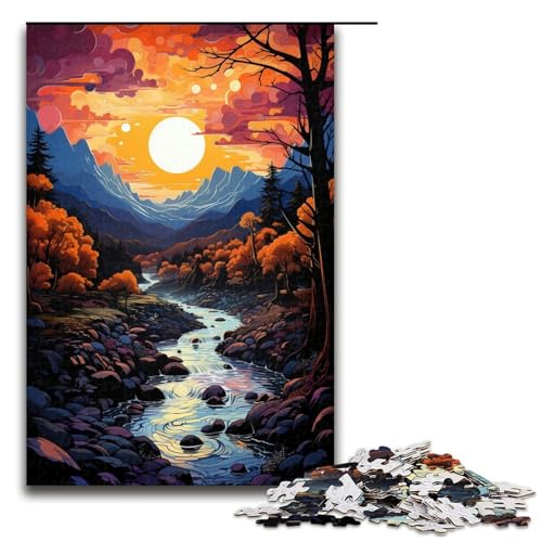 1000teiliges Puzzle mit wunderschöner Fantasielandschaft für Kinder Holzpuzzle Heimkunstdekor 1000 Teile (75 x 50 cm) von ouynngjing