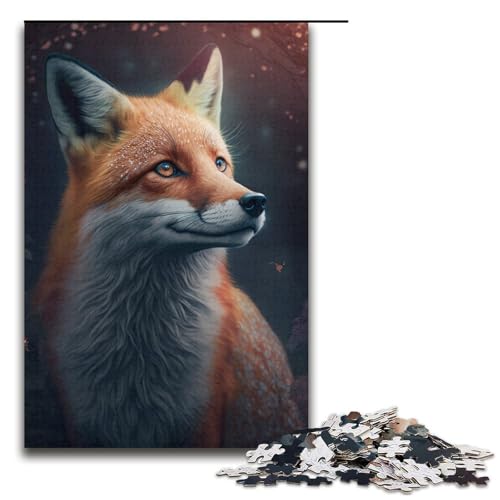 1000teiliges Puzzle niedlicher Fuchs Puzzle für Erwachsene Holzpuzzle Familienspiele 1000 Teile (38 x 26 cm) von ouynngjing