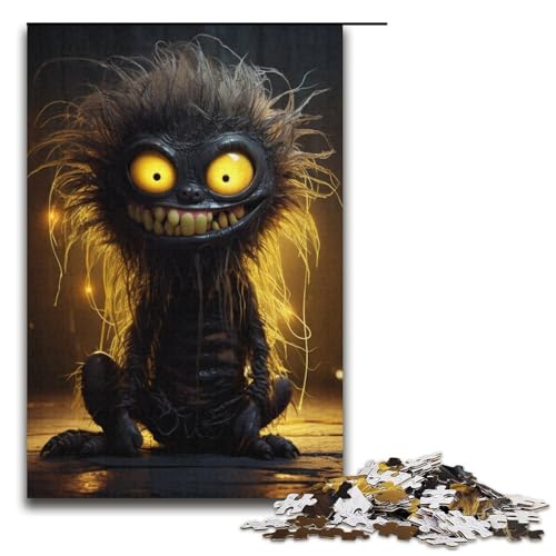 1000teiliges Puzzle süßes MonsterBaby Holzpuzzle Lernspiele Heimdekoration 1000 Teile (38 x 26 cm) von ouynngjing