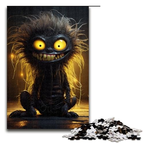 1000teiliges Puzzle süßes MonsterBaby Holzpuzzle Lernspiele Heimdekoration 1000 Teile (75 x 50 cm) von ouynngjing