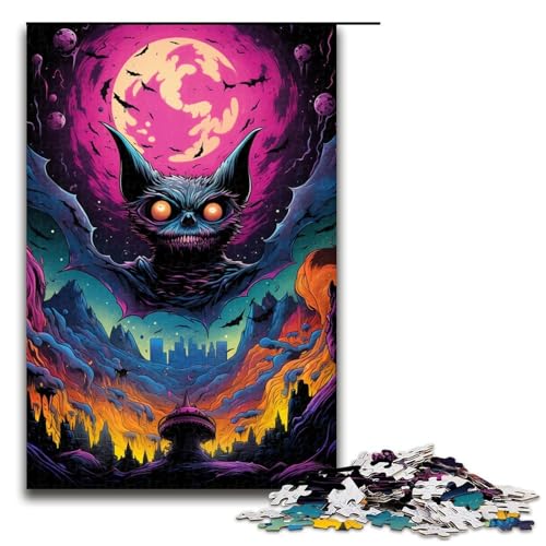 1000teiliges Puzzlespiel „Fledermaus im Mondlicht für Erwachsene geeignet für Paare und Teenager ab 14 Jahren 1000 Teile (75 x 50 cm) von ouynngjing