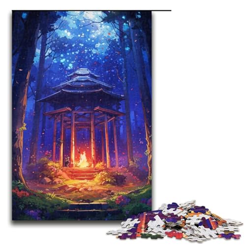 1000teiliges WaldpavillonPuzzle für Kinder Holzpuzzle Heimkunstdekor 1000 Teile (75 x 50 cm) von ouynngjing
