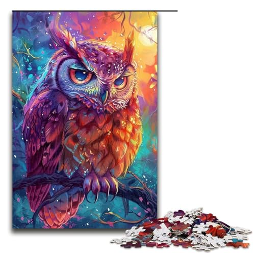 1000teiliges buntes EulenPuzzle für Erwachsene unmögliches Puzzle zum Stressabbau für Teenager ab 14 Jahren 1000 Teile (75 x 50 cm) von ouynngjing