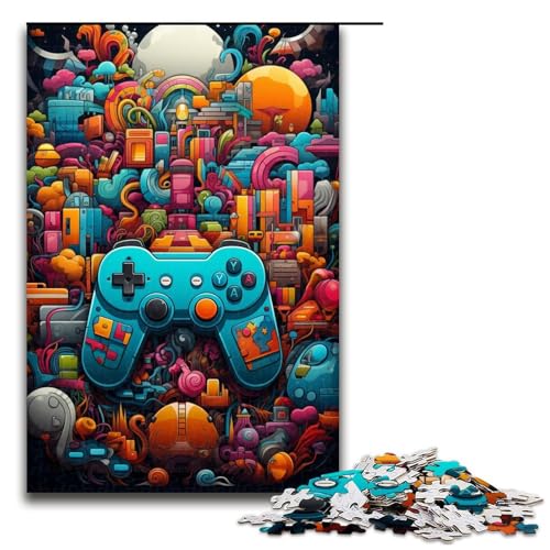1000teiliges buntes GamepadPuzzle für Kinder Holzpuzzle Heimkunstdekor 1000 Teile (75 x 50 cm) von ouynngjing