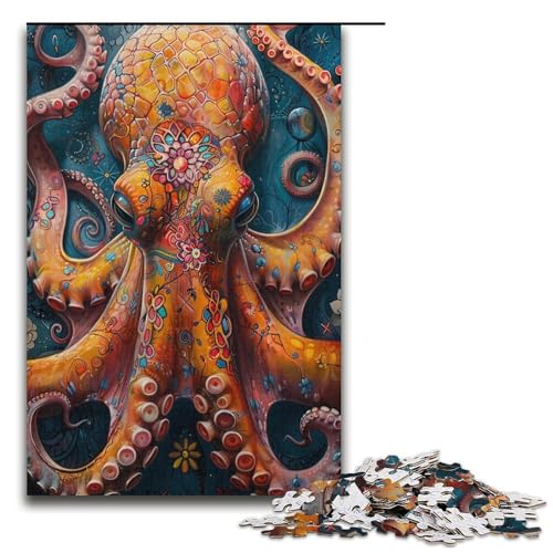 1000teiliges buntes OktopusPuzzlespiel Puzzle für Erwachsene geeignet für Paare und Teenager ab 14 Jahren 1000 Teile (38 x 26 cm) von ouynngjing