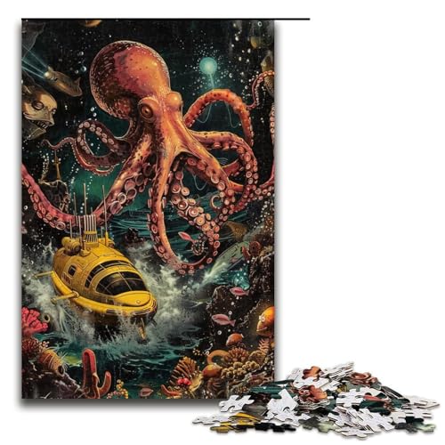 1000teiliges buntes OktopusPuzzlespiel Puzzle für Erwachsene geeignet für Paare und Teenager ab 14 Jahren 1000 Teile (75 x 50 cm) von ouynngjing