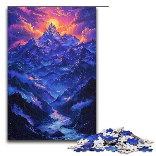 1000teiliges buntes SchneebergPuzzle für Erwachsene Holzpuzzle Familienspiele 1000 Teile (75 x 50 cm) von ouynngjing