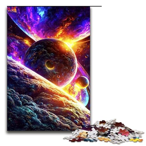 1000teiliges buntes UniversumPuzzle für Kinder Holzpuzzle HeimkunstDekor 1000 PCS (75 x 50 cm) von ouynngjing