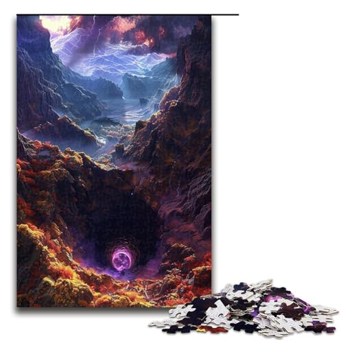 1000teiliges buntes VulkanPuzzle für Kinder Holzpuzzle HeimkunstDekor 1000 Teile (75 x 50 cm) von ouynngjing