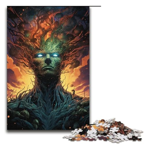 1000teiliges farbenfrohes psychedelisches Puzzle von Nebula King Geschenke Puzzle für Erwachsene Weihnachtswunschliste mit Weihnachtsmann für Teenager ab 14 Jahren 1000 Teile (38 x 26 cm) von ouynngjing