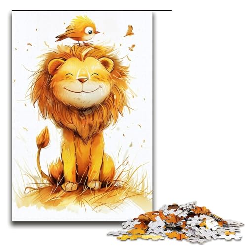 1000teiliges süßes CartoonLöwenPuzzle für Kinder Holzpuzzle HeimkunstDekor 1000 PCS (75 x 50 cm) von ouynngjing