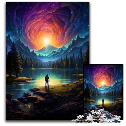 Alleine die Welt betrachten 1000teiliges Puzzle für Erwachsene Puzzles Geburtstagsgeschenkidee anspruchsvolles Denkspiel 1000 Teile (38 x 26 cm) von ouynngjing