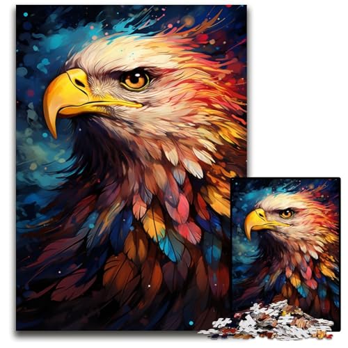 Aquarellmalerei-Adler 1000-teiliges Puzzle für Erwachsene schwierige Puzzles für Erwachsene Geburtstagsgeschenkidee anspruchsvolles Denkspiel 1000 Teile (75x50cm) von ouynngjing