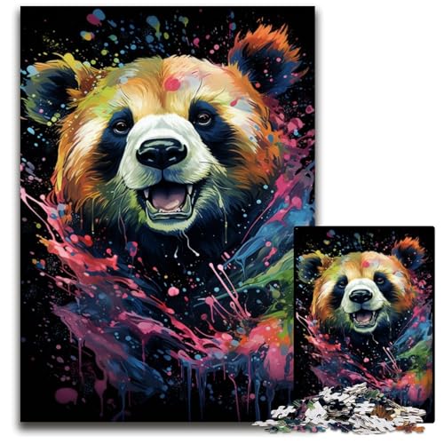 Aquarellmalerei-Bär 1000-teiliges Puzzle Holzpuzzle für Teenager und Familienspaß – DIY-Denkspiel Geschenk 1000 Teile (75x50cm) von ouynngjing