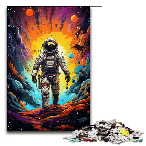 Astronaut im Farbraum Holzpuzzle für Erwachsene Holzpuzzle 1000 Teile kreatives Geschenk für Jugendliche und Erwachsene von ouynngjing