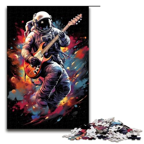 Astronaut spielt Gitarre 1000-teiliges Puzzle für Erwachsene Puzzle als Geschenk geeignet für Teenager ab 14 Jahren 1000 Teile (75 x 50 cm) von ouynngjing