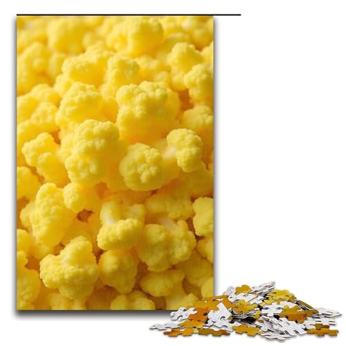 Blumenkohlgelbes 1000-teiliges Puzzle für Erwachsene Puzzle zum Verschenken geeignet für Jugendliche ab 14 Jahren 1000 Teile (75 x 50 cm) von ouynngjing
