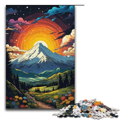 Buntes psychedelisches Sonnenuntergangs-Berge-Holzpuzzle für Erwachsene Holzpuzzle 1000 Teile kreatives Geschenk für Jugendliche und Erwachsene Buntes psychedelisches Sonnenuntergangs-Berge-Holzpuzzle für Erwachsene Holzpuzzle 1000 Teile kreatives Geschenk für Jugendliche und Erwachsene von ouynngjing