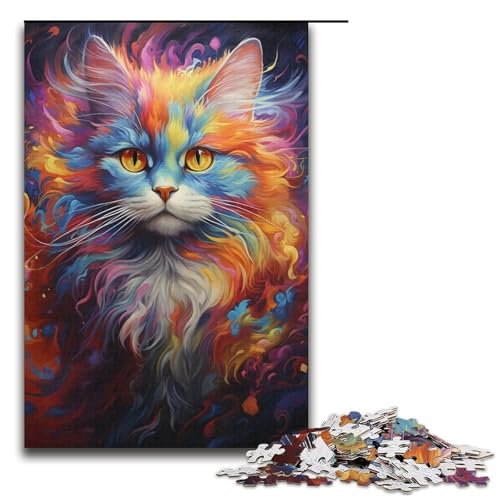 Buntes süßes Kätzchen-Holzpuzzle für Erwachsene. Holzpuzzle 1000 Teile. Kreatives Geschenk für Jugendliche und Erwachsene von ouynngjing