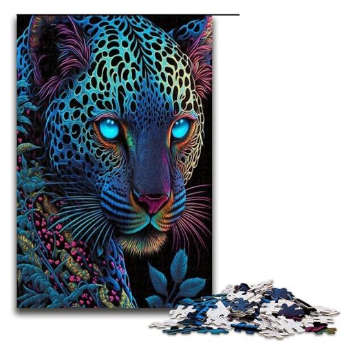 Das farbenfrohe Leoparden Puzzle mit 1000 Teilen für Erwachsene Teenager ab 14 Jahren. 1000 Teile (75 x 50 cm) von ouynngjing
