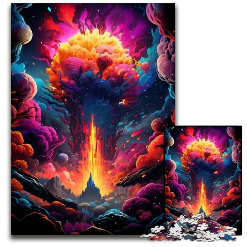 Die Kunst der Farbexplosion 1000-teiliges Puzzle Geschenke anspruchsvolle Puzzles anspruchsvolle Denksportaufgabe – entspannendes Spielzeug für Teenager 1000 Teile (75x50cm) von ouynngjing