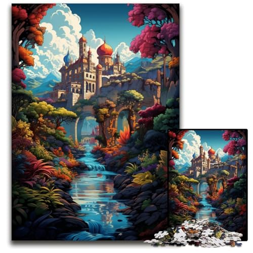 Die farbenfrohe Psychedelia der Alhambra Puzzle 1000 Teile für Erwachsene Holzpuzzle für Erwachsene Denkspiel interaktives Familienspiel geeignet für alle Altersgruppen + 1000 Teile (75x50cm) von ouynngjing