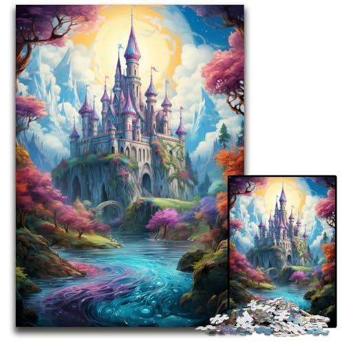 Die farbenfrohe Psychedelia des Xiaomiya-Flusses 1000-teiliges Puzzle für Erwachsene Puzzle für Erwachsene anspruchsvolles DIY-Dekorationsspiel interaktives Familienspielzeug 1000 Teile (75x50cm) von ouynngjing