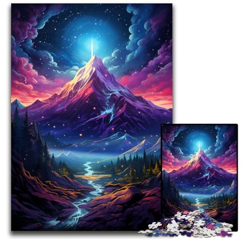 Die farbenfrohe Psychedelia des kosmischen Berges 1000-teiliges Puzzle für Erwachsene schwierige Puzzles für Erwachsene Geburtstagsgeschenkidee anspruchsvolles Denkspiel 1000 Teile (75x50cm) von ouynngjing