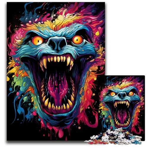 Die farbenfrohe Psychedelia von Dr. Monster. Puzzles für Erwachsene 1000 schwierige Puzzles für Erwachsene Eltern Liebhaber Freunde – Alter + 1000 Teile (75x50cm) von ouynngjing