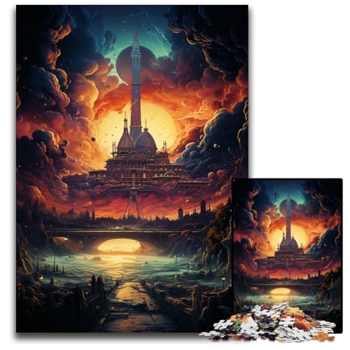 Die farbenfrohe Psychedelia von Versailles 1000-teiliges Puzzle Holzpuzzle für Teenager und Familienspaß – DIY-Denkspiel Geschenk 1000 Teile (75x50cm) von ouynngjing