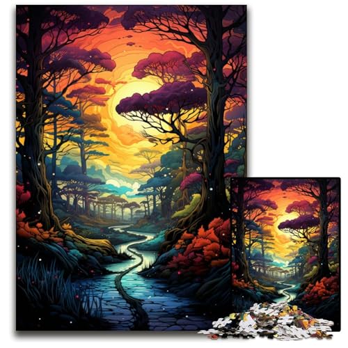 Die farbenfrohe psychedelische Schönheit des Nara-Parks. Puzzle für Erwachsene. 1000 Teile. Unmögliches Puzzle für Erwachsene. Perfekt für Familienspaß im Urlaub. 1000 Teile (75x50cm). von ouynngjing