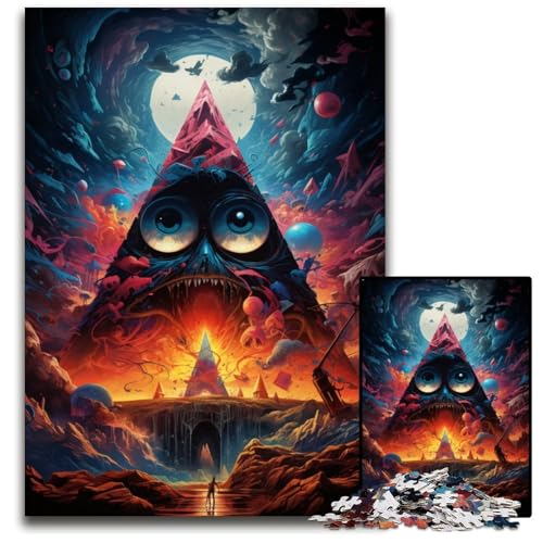 Dreieck-Pyramiden-Malpuzzles für 1000-teilige anspruchsvolle Puzzles Denksportaufgabe Spiel für Erwachsene interaktive Familienaktivität 1000 Teile (75x50cm) von ouynngjing