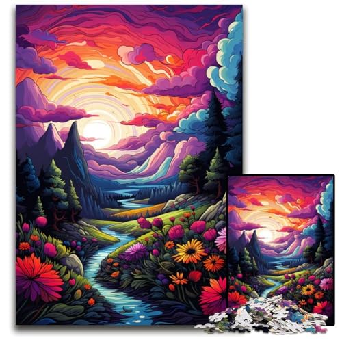 Fantasielandschaft 1000teiliges Puzzle für Erwachsene Puzzles für Erwachsene Weihnachten Halloween Ostern Neujahr 1000 Teile (75 x 50 cm) von ouynngjing