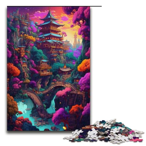 Fantasy Village 15 Puzzles mit 1000 Teilen für Erwachsene, Puzzle zum Verschenken, geeignet für Teenager ab 14 Jahren, 1000 Teile von ouynngjing