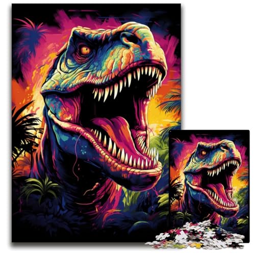 Fantasy World of Dinosaurs Puzzle 1000 Teile Holzpuzzle Weihnachten Halloween Ostern Neujahr 1000 PCS (75x50cm) von ouynngjing