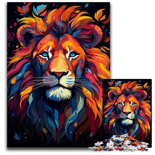 FantasyDschungelLöwePuzzle 1000 Teile Puzzle für Erwachsene Familie interaktives Spiel Bastelgeschenk mit farbenfrohen Kunstwerken 1000 PCS (75 x 50 cm) von ouynngjing