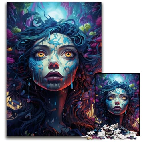 FantasyHexe 1000teiliges Puzzle für Erwachsene Holzpuzzle Weihnachten Halloween Ostern Neujahr 1000 Teile (38 x 26 cm) von ouynngjing